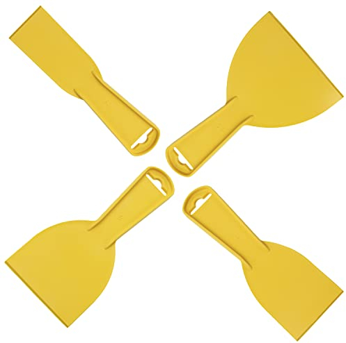 AERZETIX - C58908 - Lot de 4 Spatules universelles souples 40/60/80/100 mm - couteau à enduire mastic peinture - outil de plâtrier/plaquiste - en plastique souple