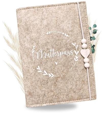 Funda para pasaporte de maternidad de fieltro de alta calidad para carné de maternidad alemán, con compartimentos para imágenes ultrasónicas, carnet de vacunación, tarjeta de seguro, funda protectora