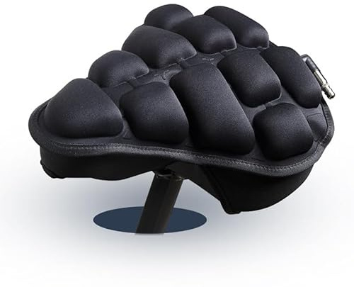 AirSeat – Weicher Fahrradsattel Ergonomischer Fahrradsattelüberzug mit 3D-Airbag, Komfort-Polsterung, Anti-Rutsch-Fixierung, Universell für Mountainbike, Rennrad, E-Bike - Unisex Schwarz