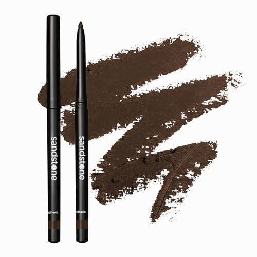 Sandstone Scandinavia Waterproof Eyeliner Pencil - Vegan and Hypoallergenic for Sensitive Eyes - Smudge Proof Gel Eyeliner - Anti-Aging Properties Hypoallergenic Makeup (Brown, 2 g)