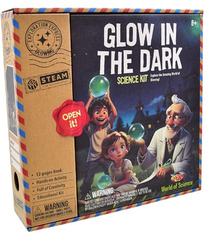 World of Science Glow In The Dark Science Experiment Kit | Educational STEAM Science Set