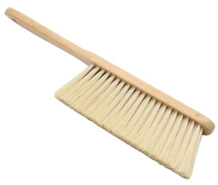 Cepillo suave con mango de madera, cepillo de limpieza de cama, pelo largo, limpieza de tareas domésticas, cepillo de eliminación de polvo, adecuado para camas, sofás, muebles, ropa y batidores