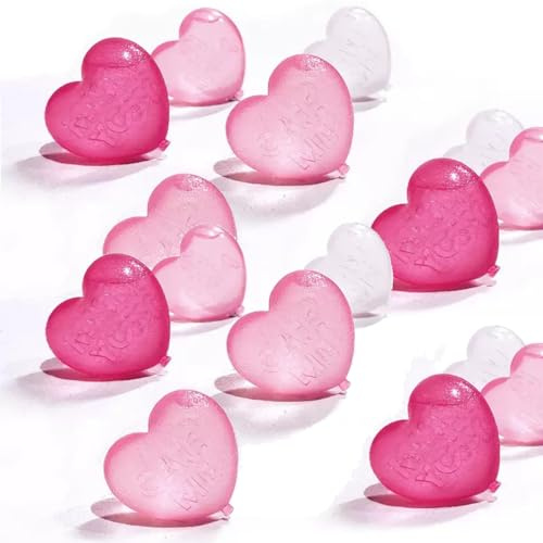 TSUOUKL 15 Glaçons Cœur Réutilisables Rapides - Forme à Glaçon Alimentaire pour Soirées Romantiques, Cadeau Original Anniversaire/Mariage (Sans BPA)