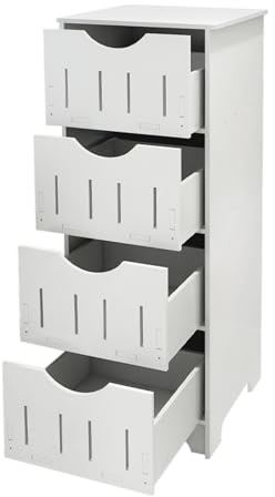 MUL-BOUTIQUE Armario de baño, mueble de almacenamiento, 4 capas de almacenamiento con cajón de 30 x 30 x 82 cm, adecuado para cuarto de baño, dormitorio