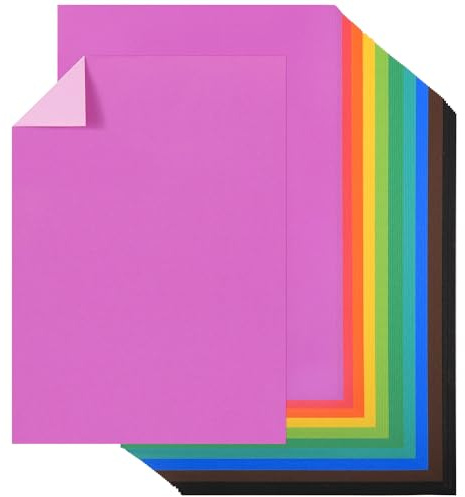 80 Feuilles A4 Carton Double Couleur, 10 Paires de Couleurs (20 Couleurs) 180gsm/65lb Teintes Similaires Avant/Arrière UAP26MX1