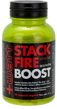 Stack Fire Boost - Integratore alimentare termogenico bruciagrassi a base di Sinetrol®XPur, aXivite®, estratti vegetali con vitamina C, vitamina E, caffeina, L-carnitina e berberina.