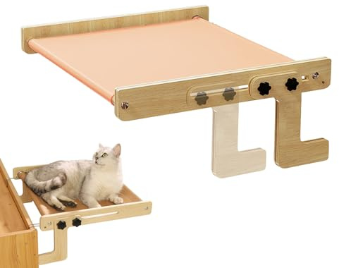 Tumbona para gatos, lugar de descanso de madera sin taladrar para gatitos, cama interior para gatos, para amantes de mascotas, apartamento, oficina, dormitorio, balcón, zona de descanso, cajones