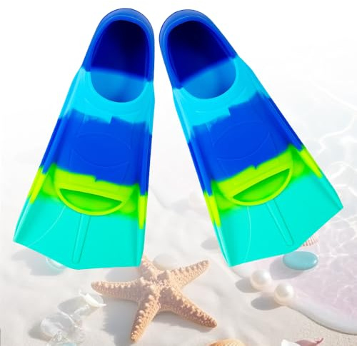 yotutun Pinne da Nuoto per Bambini, Pinne da Allenamento per Nuoto in Silicone Pinne Corte Arcobaleno Light Fins per Snorkeling Immersioni per Ragazzi e Ragazze, XXS (27-29 EU)