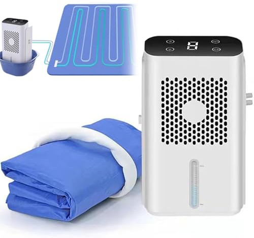 Colchón Refrigerado Por Agua, Sistema De Refrigeración Cama Bajo Ruido, 2 Velocidades Viento Ajustables, Pantalla Táctil LCD, Con Temporizador + Tanque Visible(Single)