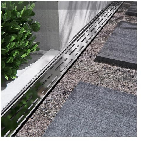 ZXCASDF Canale di drenaggio Stretto in Acciaio Inox 304，canaletta scolo Acqua piovana Robusto，per Fermare Le Foglie,Griglia per Marciapiede，Filtri Lineari(H8*W3.5CM/H3.15*W1.38IN)