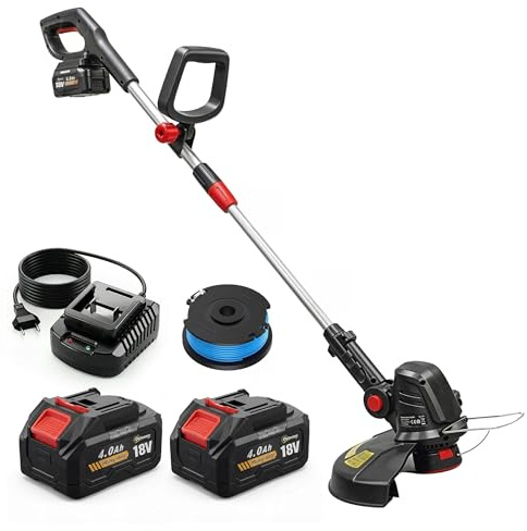 Outsunny Desbrozadora Batería 18V Cortabordes Eléctrico 2 en 1 25 cm