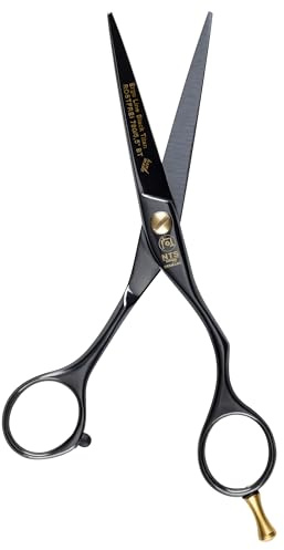 NTS-Solingen Black Titan Ergo Line Forbici professionali da parrucchiere | Forbici per tagliare i capelli | Forbici nere | Forbici rivestite in titanio | Prodotto a mano | 5,5 = 14 cm
