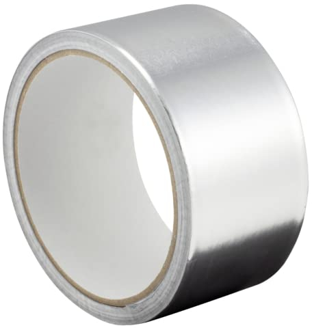 GOCABLETIES - Ruban adhésif en aluminium - 48 mm x 10 m - autocollant - imperméable et résistant à la chaleur - pour étanchéifier, réparer, isoler, ventialtion - 1 Rouleau