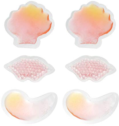 Lurrose 6 Stücke Kühlende Augenmaske Gel Lippen Masken Kühlbrille Lippenpads Augen Kühlmaske Lippenmaske Kühlende Schlafmaske für Augen Kühlung Entspannung Wellness