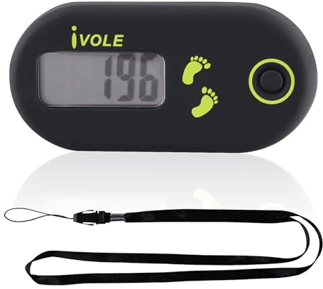 Tragbar Digitaler Schrittzähler, Mini Elektronischer Schrittzähler, 3D Schrittzähler mit Clip, Elektronische Schrittzähler, Fitness Tracker mit Schlüsselband für Gehen Laufen Wandern Aktivitäts