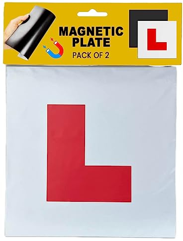 Stick Well Extra Strong 2 Pack L Plates Magnetic For Car, Extra Thick Learner Plates Magnetic, No Melting No Blow Off Easy To Move Without Scratching Painting Off