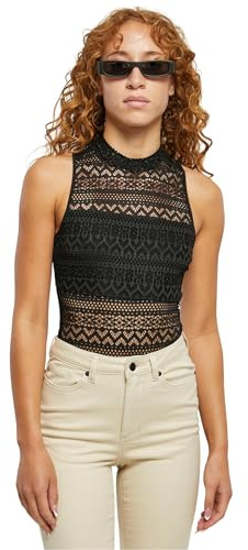 Urban Classics Body da Donna a Collo Alto in Jersey all'Uncinetto T-Shirt, Nero, M