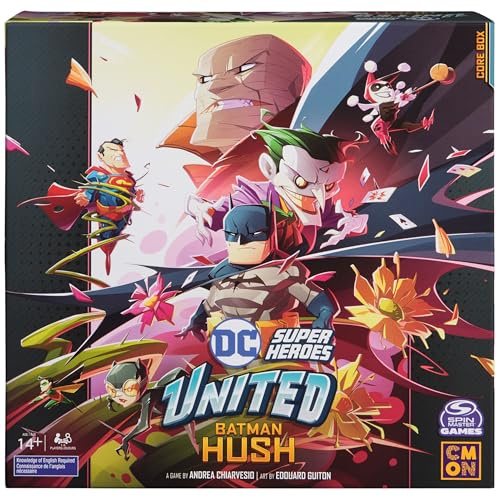 Spin Master Games, DC United Super Heroes: Batman Hush, Cooperative Multiplayer Strategy Card Game for Teens & Adults, Collectible Miniatures, 1-5 Players, for Ages 14 & Up