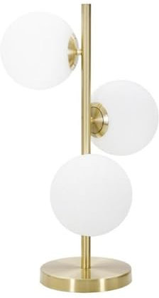 UNIVERSO LAMPADA DA TAVOLO BRONZO 3 SFERE IN METALLO E PARALUME IN VETRO CON ATTACCO G9 MAX 60W