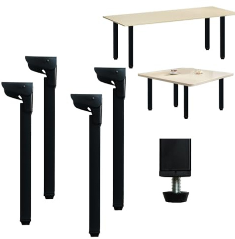Jarshtime Folding Table Leg 4 PCS Foldable Desk Legs 40cm/ 16 inch Metal Furniture Legs with Height Adjustable for Small Wooden Table Camping Table Laptop Desk