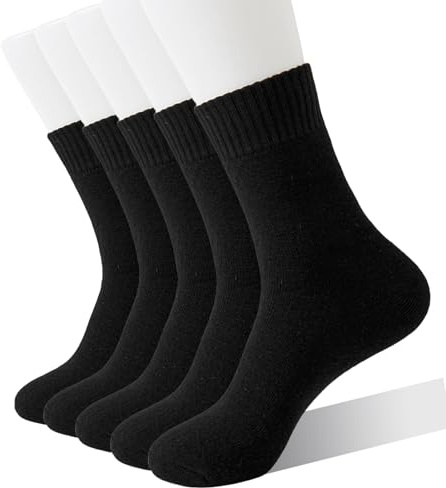 Hocerlu Calcetines Termicos Hombre, 5 Pares Gruesos Lana Invierno, Ideal para Regalos Trekking Deportes, Cómodo y Transpirable, Talla 39-45