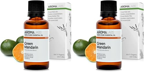 BIO - Aceite Esencial MANDARINA - 30mL - 100% Puro, Natural, Quimiotipado y Certificado AB - AROMA LABS (Marca Francesa) (Paquete de 2)