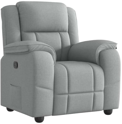 vidaXL Reclinerfåtölj ljusgrå tyg
