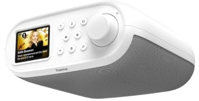 Hama Internetradio mit Digitalradio (WLAN/DAB+/DAB/UKW, Bluetooth, Spotify Streaming, 30 Speicherplätze, 2 Direktwahltasten, Radiowecker, Unterbauradio, 2,4 + 5 GHz, 2,4“ Farbdisplay, 5W) weiß