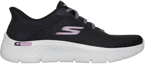 Skechers Mujer Go Walk Flex Carla Slip-In ENTRENADOR, Black Textile/Trim, 38.5 EU