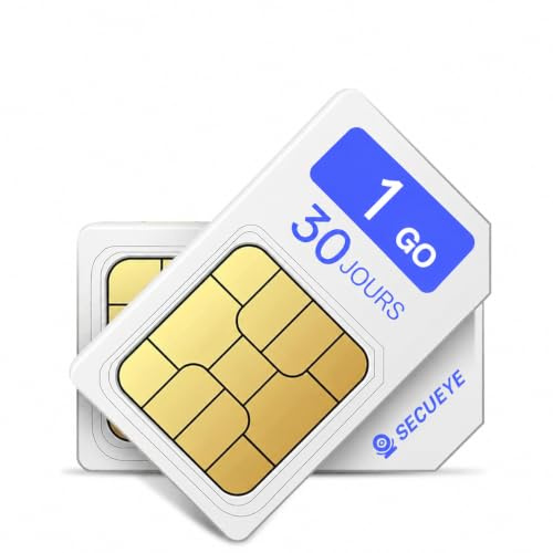 SECUEYE 4G LTE SIM-kort – endast data – förbetalt utan kontrakt nationell täckning i USA för säkerhetskameror, mobila åtkomstpunkter, routrar, olåsta IoT-enheter (1 GB/30