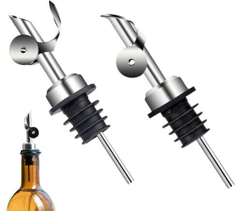 Lyivisk 2 vertedores para bebidas espirituosas y botellas de aceite, vertedor de botellas con tapa para aceite de oliva, vino, vinagre y otros líquidos, práctico accesorio de cocina para el hogar y el