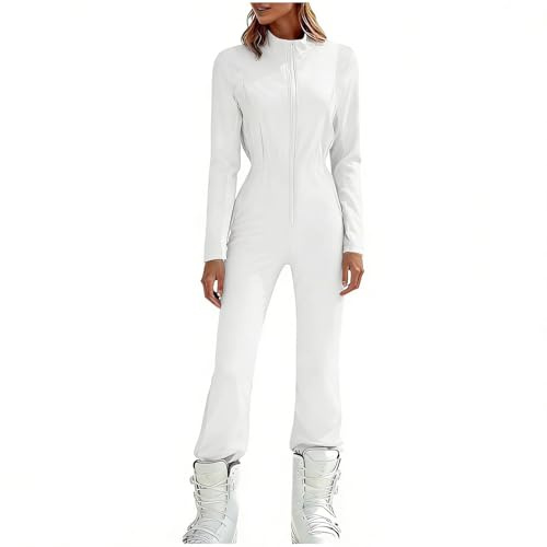 Combinaison Ski Femme pour L'extérieur Combi Skis Ensemble Thermique Imperméable Coupe-Vent Veste De Skis Hiver Chaude Vetement