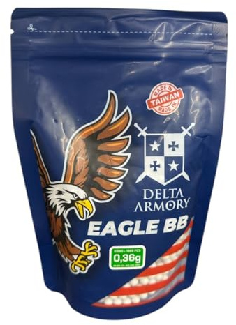BIO Eagle 0.36g 6mm Biodegradable Airsoft BBs – Precision Bio BB Pellets for Airsoft Guns – Eco Friendly- Airsoft Ammunition -1000 Rounds/ 0.5kg/ 1kg