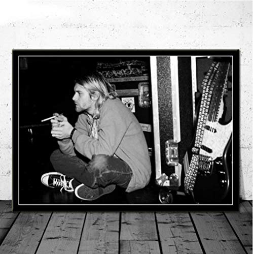 baiyinlongshop Leinwandbild Kurt Cobain Rockmusik Band Musik Sänger Star Wandkunst Bild Poster Und Drucke Für Raum Wohnkultur 40x60cm Ohne Rahmen