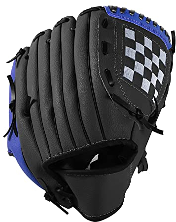 Baseball Handschuhe Sport Outdoor Baseball Glove Batting Handschuhe Verdickt Softball Handschuhe aus PU-Leder linken Sporthandschuh für Kleinkinder Kinder (Blau Schwarz, 10.5 inch)