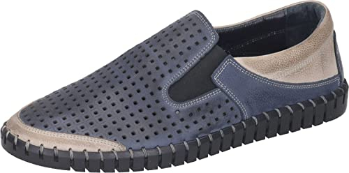 Manitu Herren Manitu Slipper Hausschuh, Blau, 40 EU