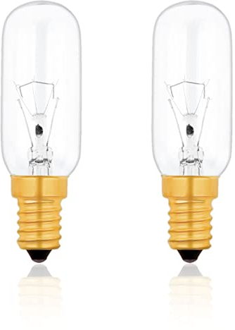 Caldarax 2 Stück E14 T25 Dunstabzugshaube Glühbirne 230V Dimmbar, 2700K Warmweiß, 350lm, SES E14 kleine Schraube Leuchtmittel, für Dunstabzugshaube, Deckenleuchte, Tischlampe