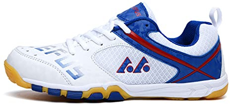 Scarpe da Ping Pong Unisex estive Traspiranti Antiscivolo Resistenti all'Usura (37,Bianco)