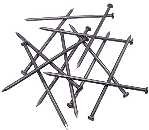 SKIR'CO (30 piezas) Clavos de construcción de acero de 5,0 x 150 mm, cabeza redonda plana, clavos de alambre comunes multiusos para madera