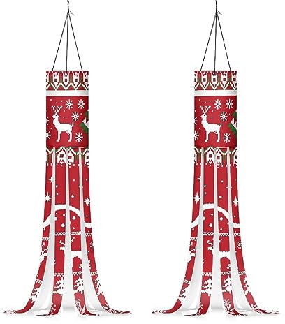 Psesaysky Windsack mit Schwanz für Weihnachten, Reh, wasserdicht, für den Außenbereich, 2 Stück