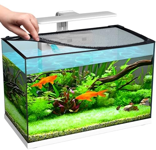 FWUNYVN Magnetisches Fischtank-Schutznetz, DIY-Aquarium-Anti-Springnetz, verhindert, dass Schildkröten, Fische und Reptilien aus den Schildkrötenbecken entkommen, für einen Umfang von bis zu 120 cm x