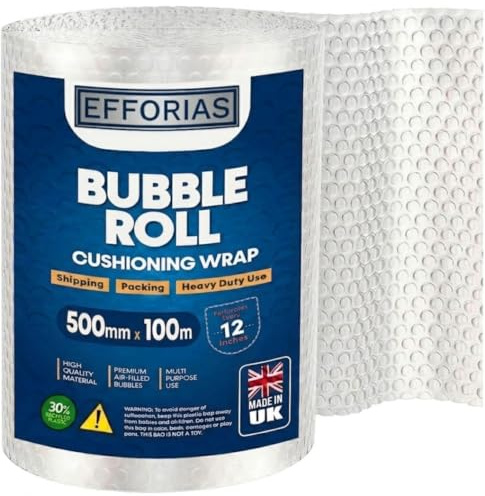 Efforias Premium Quality Bubble Wrap Roll - 500m X 100m for House Moving, Shipping, Storage & Packaging