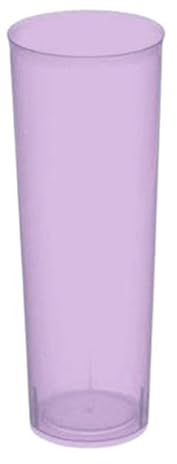 TELEVASO - 50 unidades - Vaso Tubo 300 ml Reutilizable Ligero - Polipropileno (PP) - Color morado - Vaso ecológico Libre de BPA, Ideal para cerveza, cubatas, agua