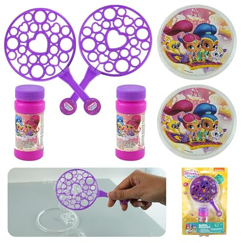 6Pcs Bubble Wand Making Set for Kids with Frisbee Tray and 50ml Solution Summer Outdoor Toys Party Bag Fillers Carnival Prizes Birthday Favours for Boys Girls Age 3+