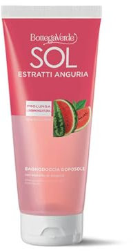 Bottega Verde - SOL Estratti Anguria, Bagnodoccia Doposole, 200 ml, Prolunga l'Abbronzatura, con Estratto di Anguria, Azione Rinfrescante, per Tutti i Tipi di Pelle