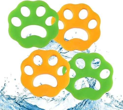 4 Stücke Tierhaarentferner Waschmaschine,Wiederverwendbarer Tierhaarentferner,Fusselbälle Waschmaschine,Silikon Haarfänger Entfernt Fell in Trockner und Waschmaschine