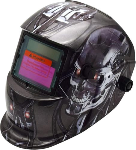 XTRM Auto Darkening Welding Helmet Hi-Tech Grinding CE Approved Solar Power Function Professional Protective Gear Welding Tig Mig Arc Welders Mask Helmet + 5 Lens (Electric, One)