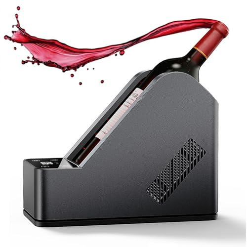 Raffreddatore di Vino Intelligente con Display LCD | Raffreddamento in 8Min a 12°C | Controllo Temperatura 0-20°C | Adatto a Bottiglie 750ml | Compatto e Leggero (2,2kg) per Casa/Auto/Camper