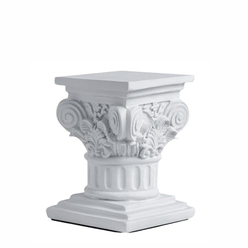 Centro de mesa blanco con columnas griegas, candelabro, estatuas de candelabro, mini pilar romano, candelabro, vela de té, regalo para casa nueva
