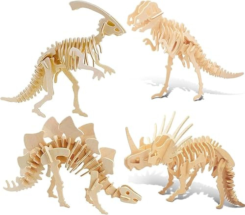 3D Model Craft Kit, 2 Pcs 3D Paper Puzzle Cardboard Model Kit Animal Puzzle DIY Animals Figure DIY Jigsaw Dinosaur Figure Educational Kids Toys for Jigsaw Craft Activity Children Creative Gifts